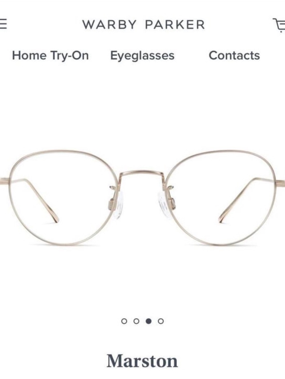 Warby Parker Marston Gold Metal glasses with blue light lenses